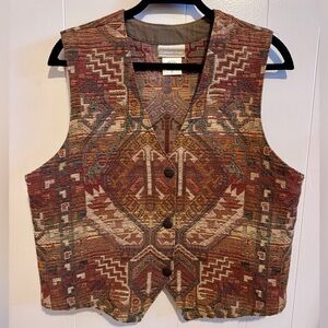 Coldwater Creek Multicolor Patterned Vest